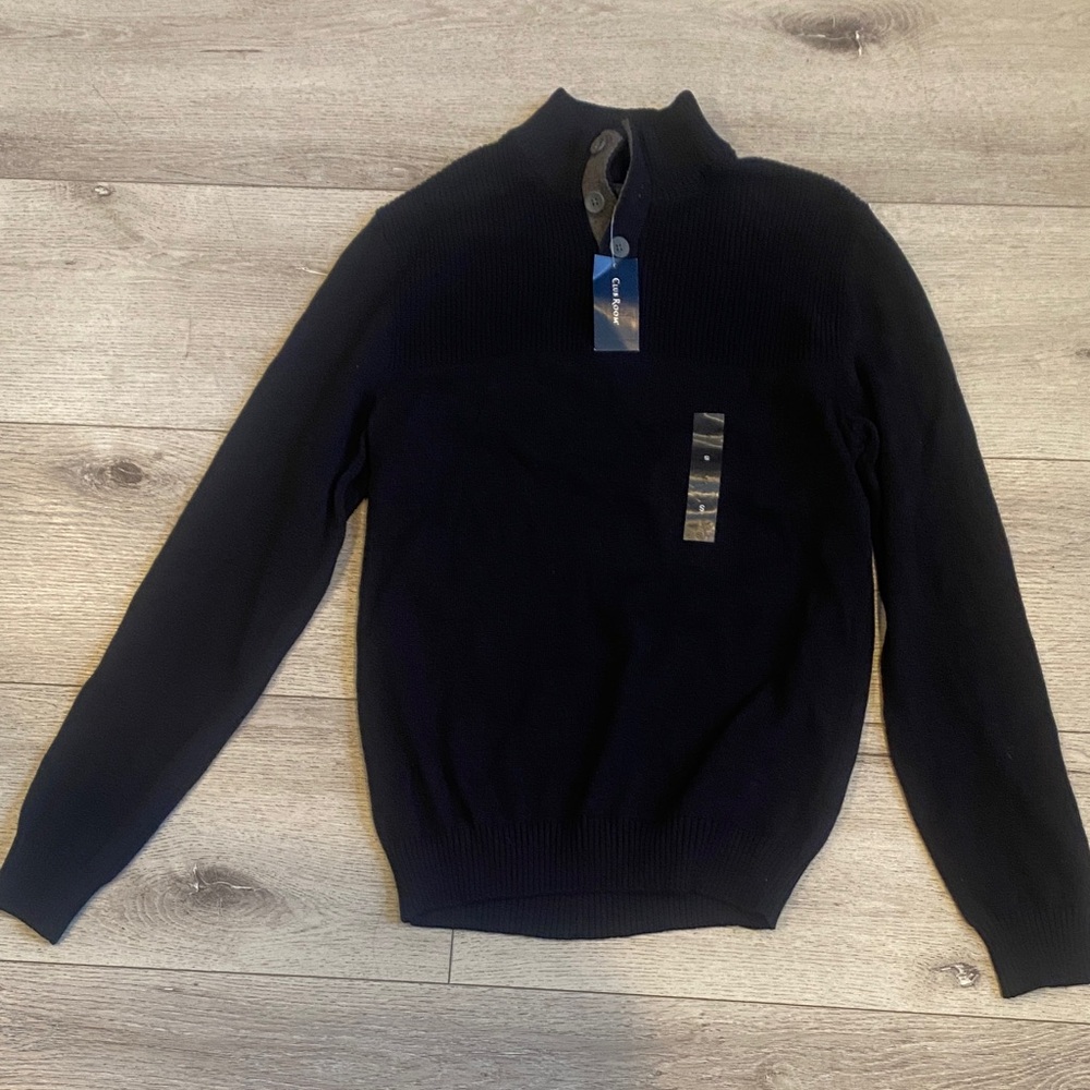 Club Room Men's black  button Up Sweater